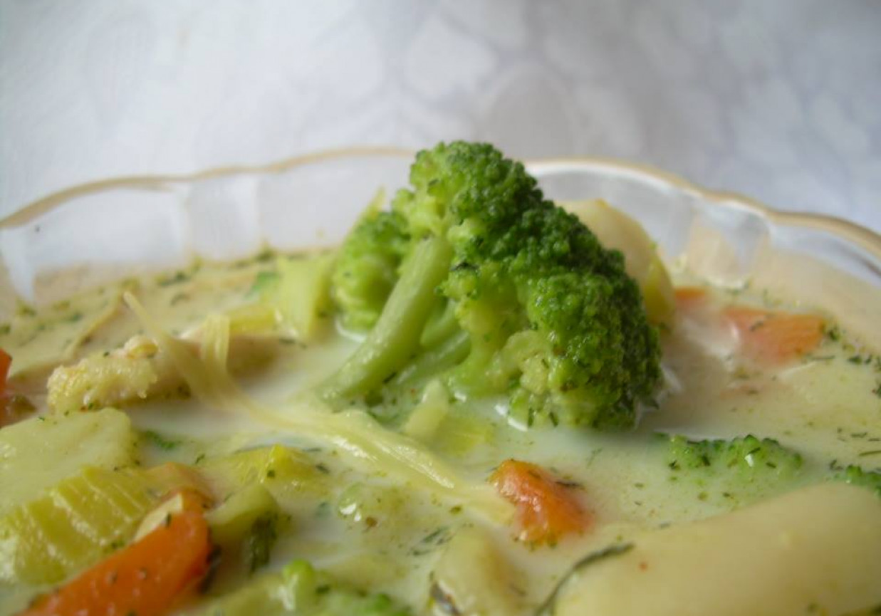 Zupa serowo-brokułowa z kurczakiem foto