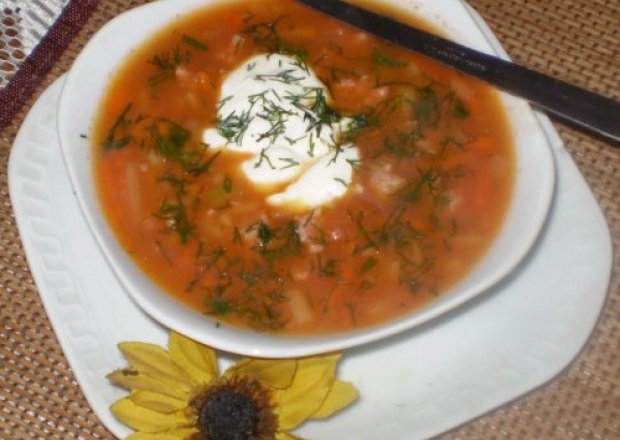 Fotografia przedstawiająca Zupa śmieciuszka pomidorowa Niani :
