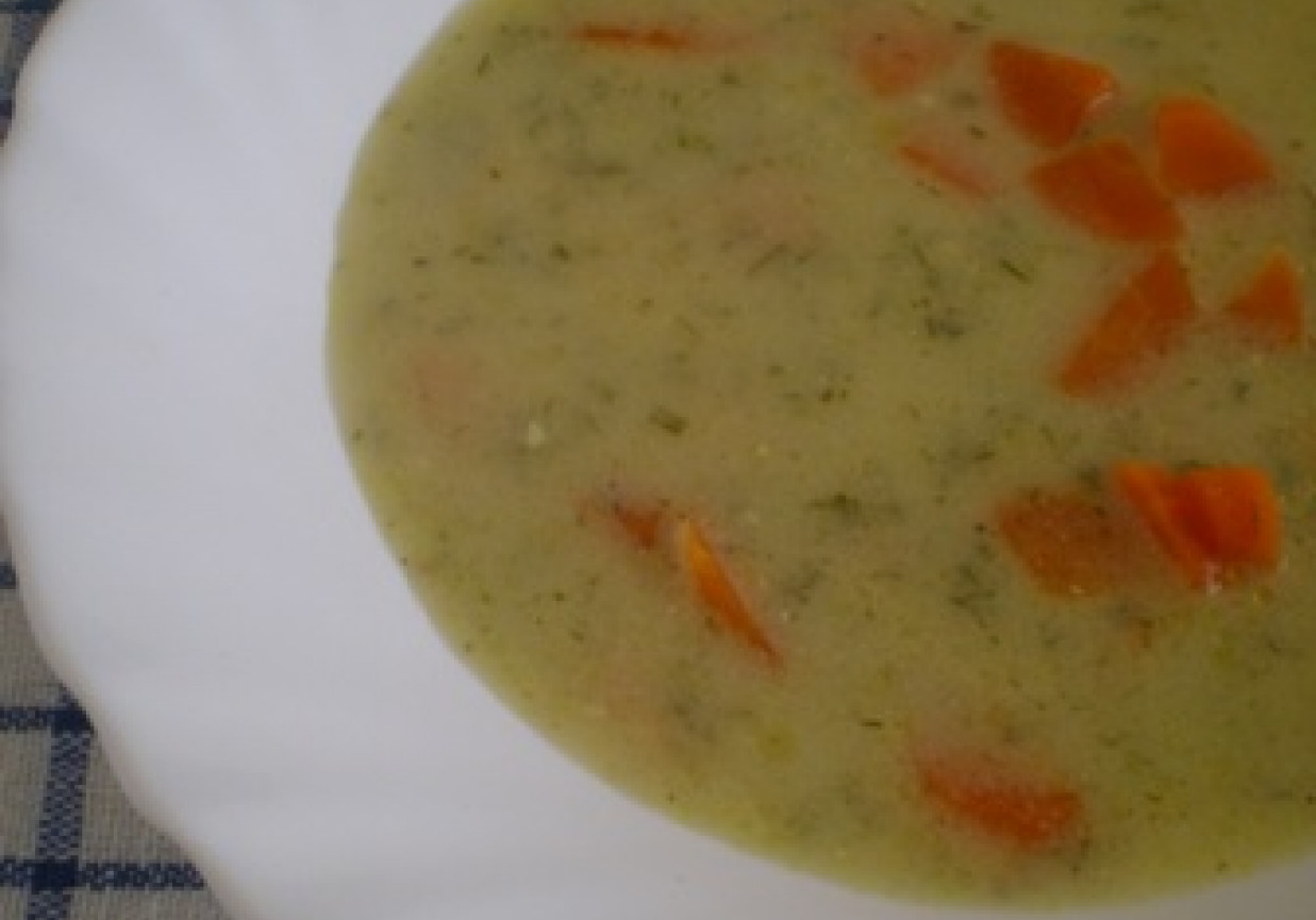 Zupa śmietankowa z marchewką i koperkiem foto