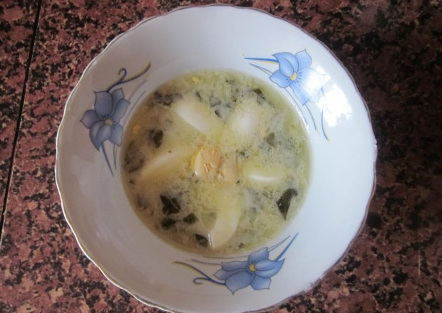 Fotografia przedstawiająca Zupa szczawiowa na rosole drobiowym