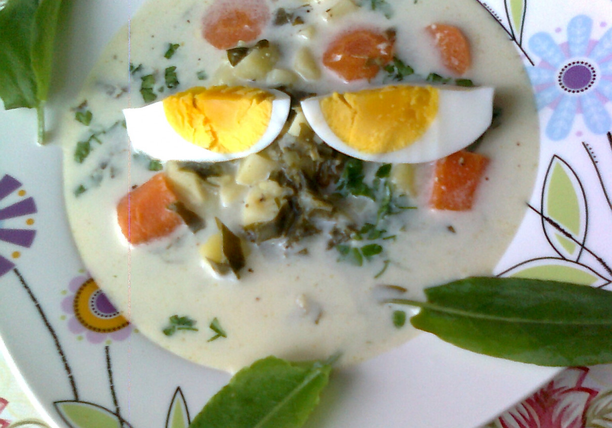Zupa szczawiowa z jajkiem foto