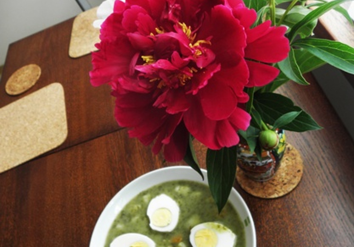 Zupa szczawiowa z jajkiem. foto