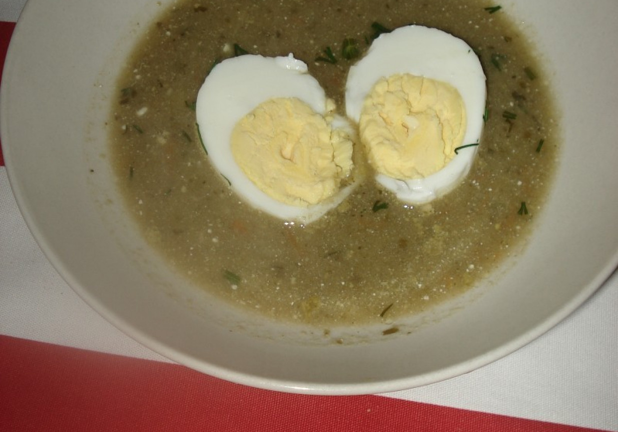 Zupa szczawiowa z koperkiem  i jajkiem foto