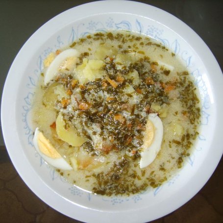 Krok 3 - Zupa szczawiowa z zapiekanymi ziemniakami foto