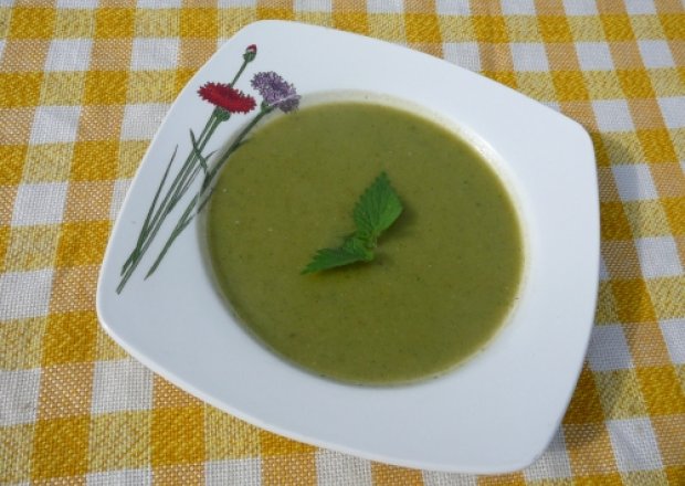 Fotografia przedstawiająca Zupa szparagowa z miętą i pokrzywą