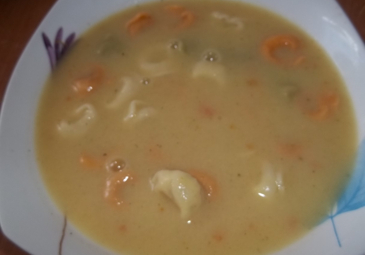 Zupa szparagowa z tortellini foto