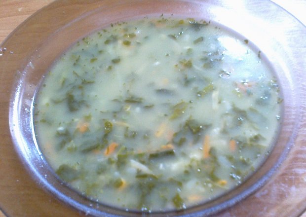 Fotografia przedstawiająca Zupa szpinakowa z ryżem