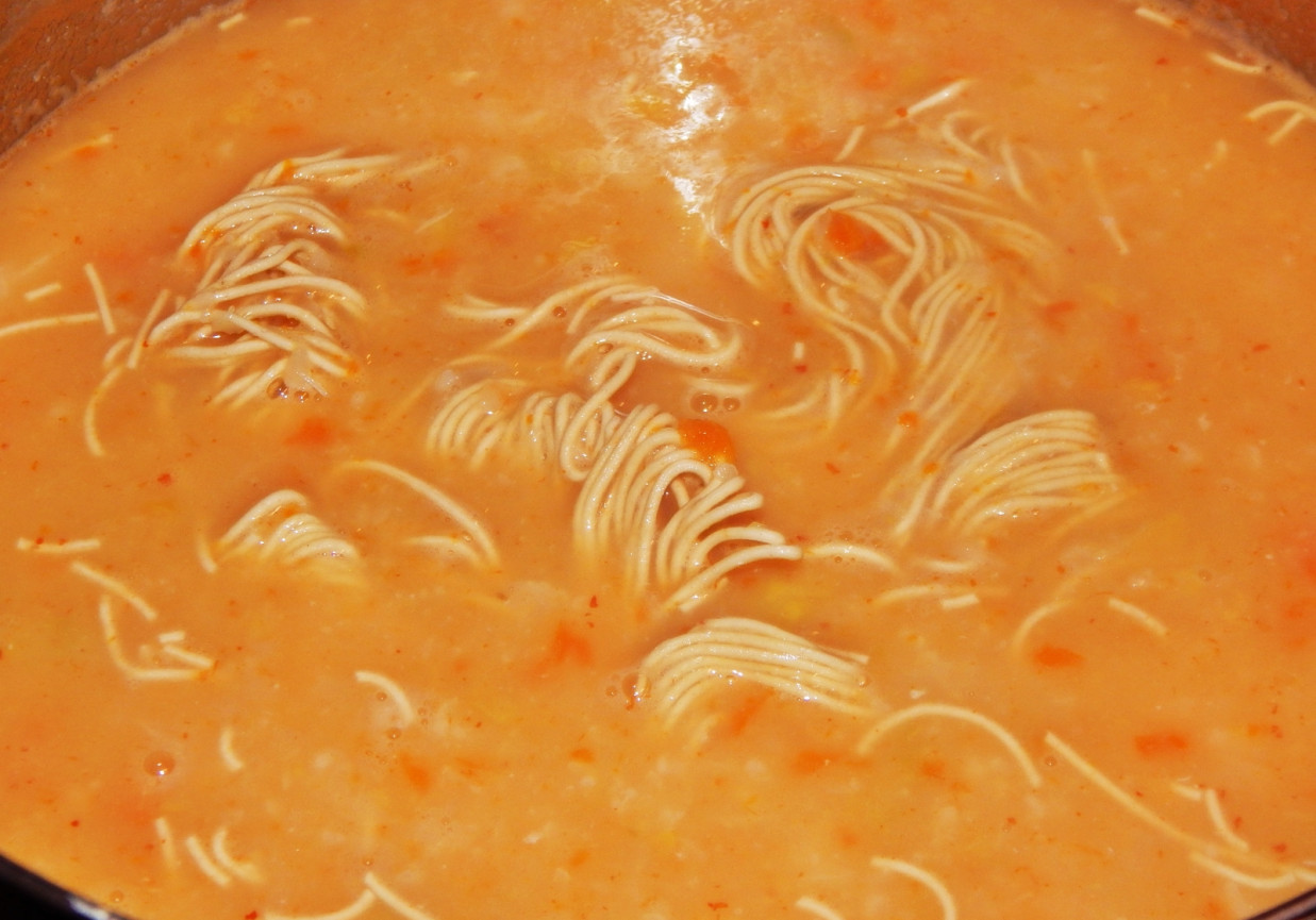 Zupa warzywna z czerwoną pastą curry foto