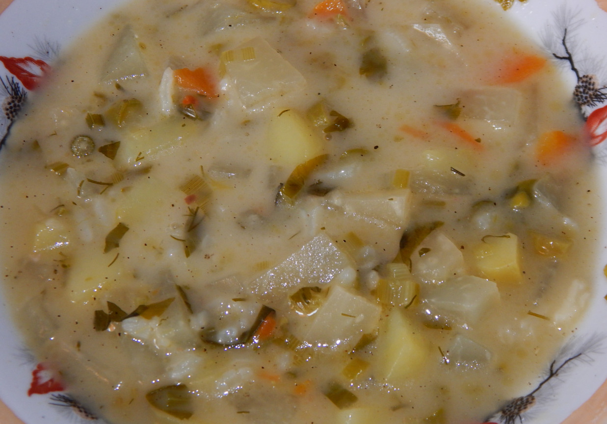Zupa warzywna z kalarepką i ryżem foto