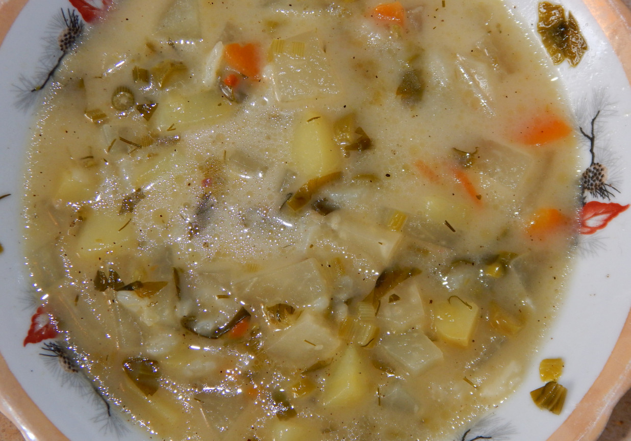 Zupa warzywna z kalarepką i ryżem foto