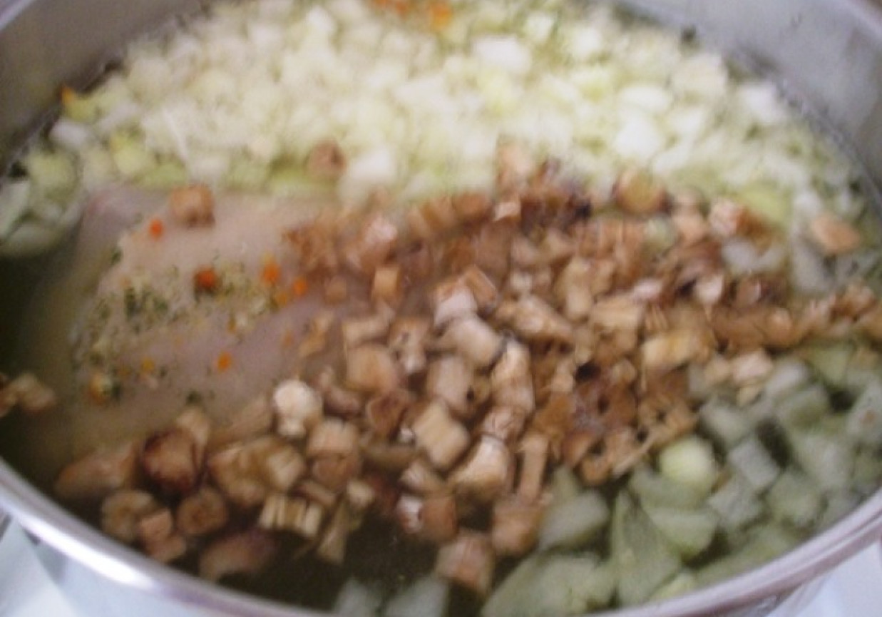 Zupa warzywna z kaszą i pieczarkami foto