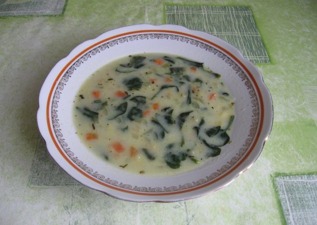 Fotografia przedstawiająca Zupa warzywna ze szpinakiem