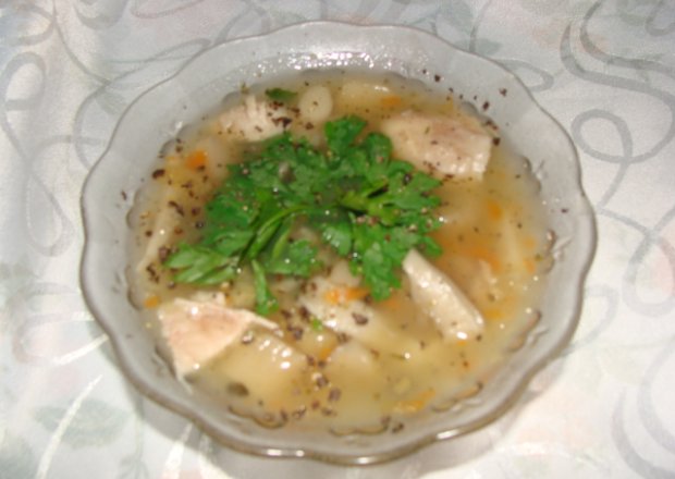 Fotografia przedstawiająca zupa z boczniaków ala flaczki