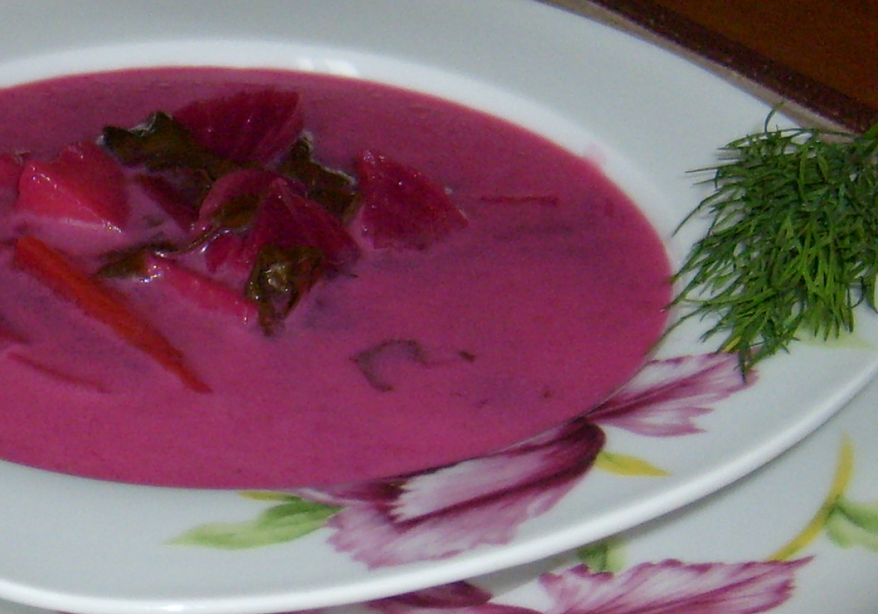 Zupa z botwiny na mięsnym wywarze foto