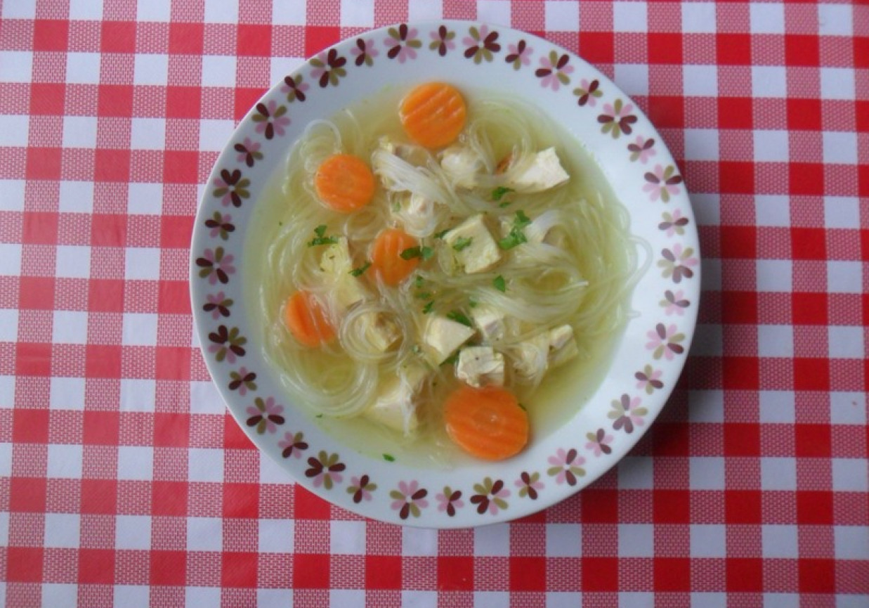 Zupa z chińskim makaronem foto
