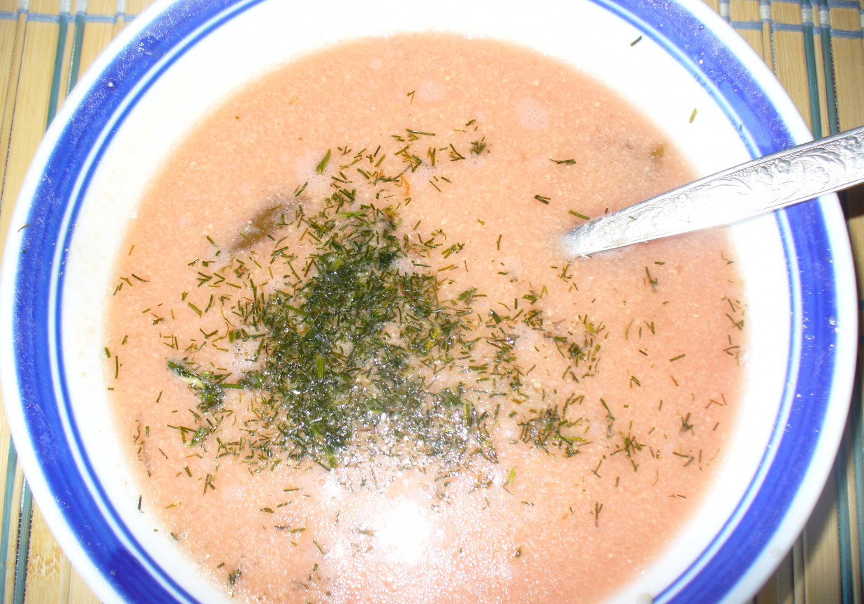 Zupa z czerwonego barszczu kiszonego foto