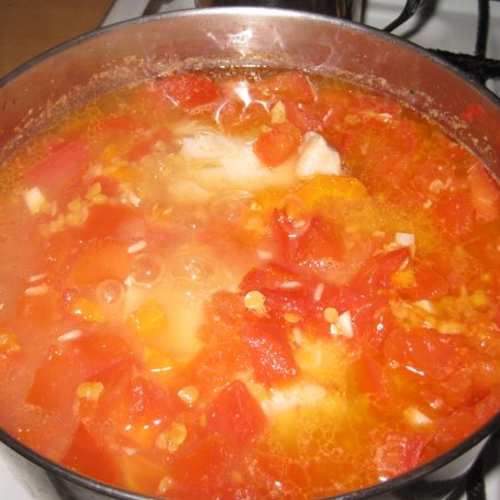 Krok 6 - zupa z czerwonej soczewicy na ćwiartkach kurczaka foto