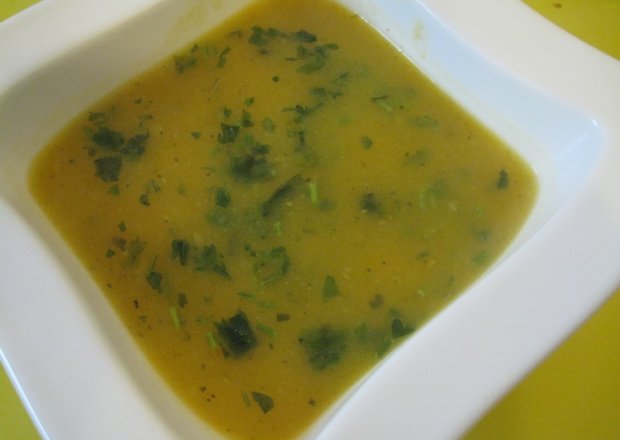 Fotografia przedstawiająca Zupa z dyni na filecie