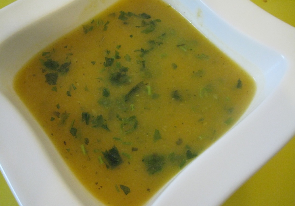 Zupa z dyni na filecie foto