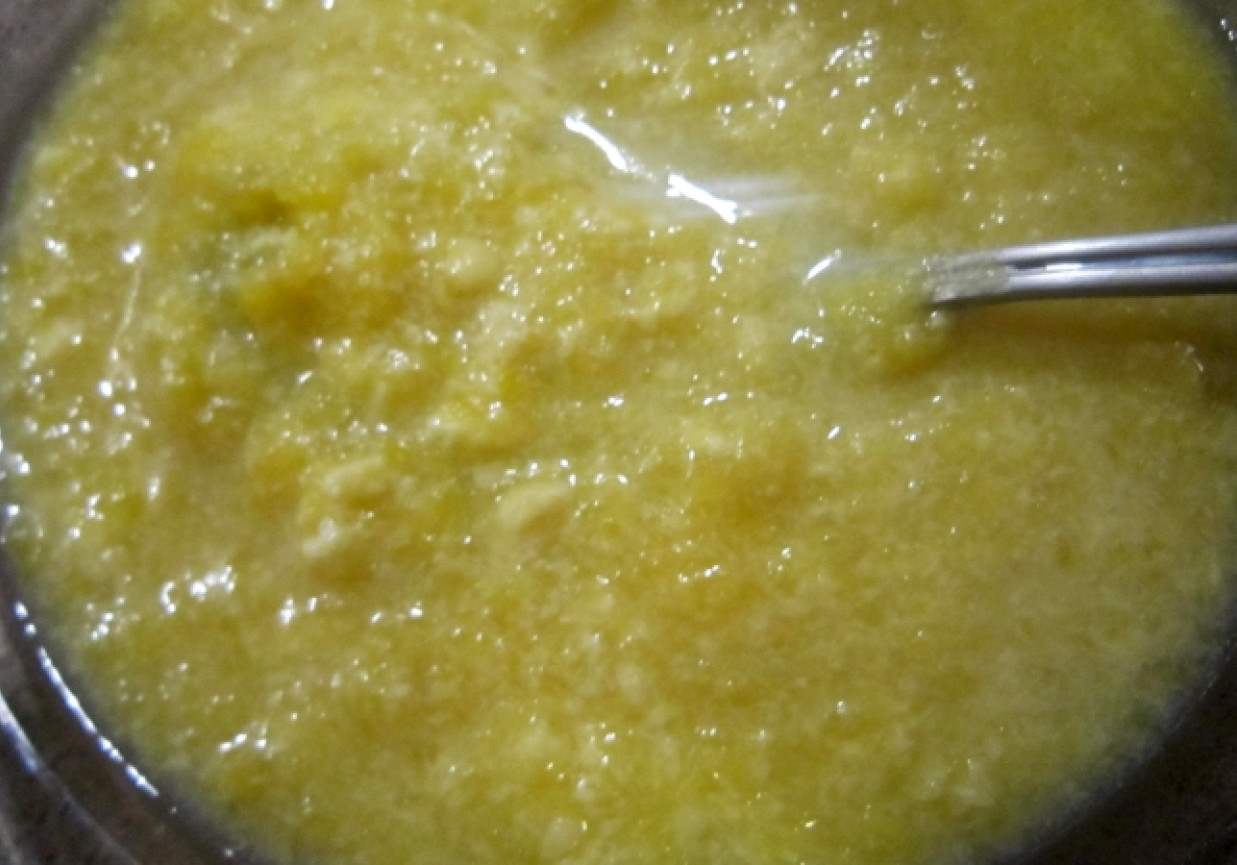 Zupa z dyni z lanym ciastem foto