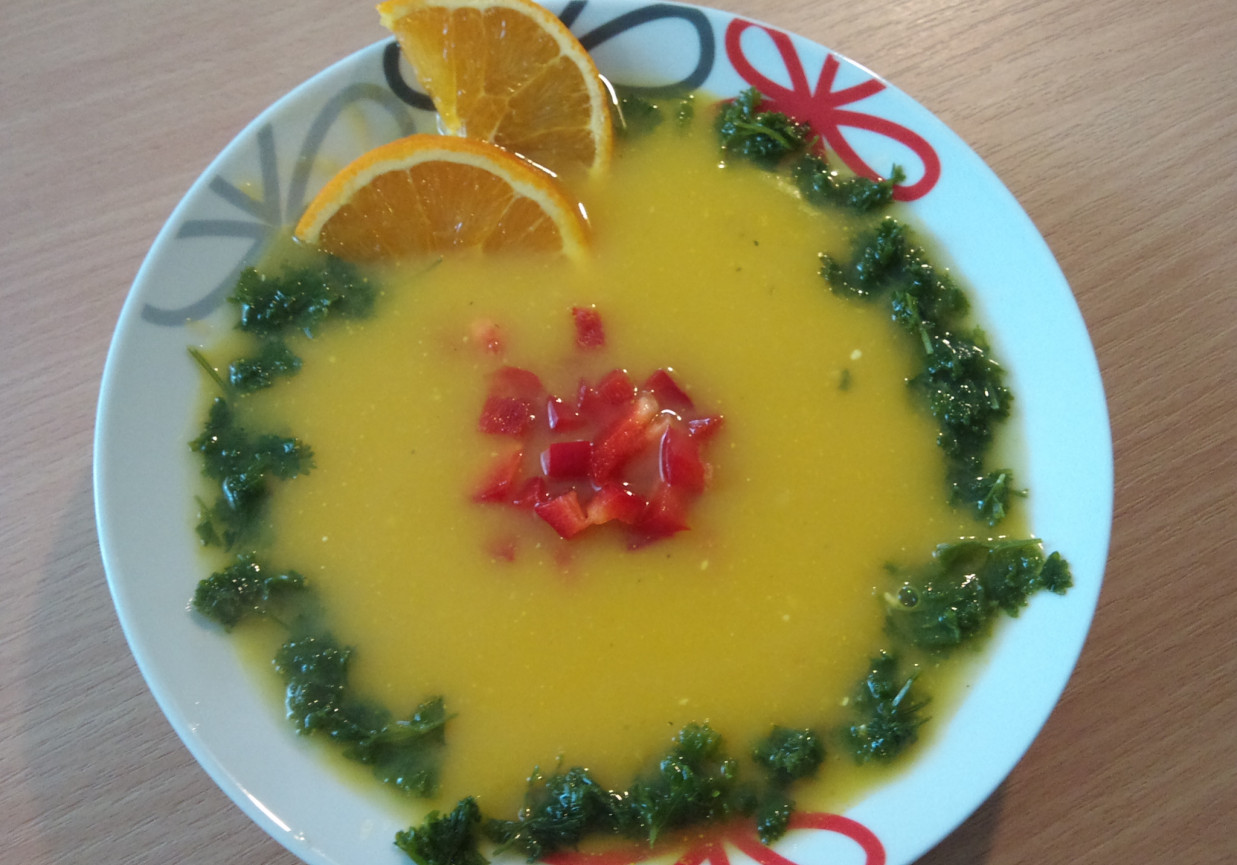Zupa z dyni z pomarańczą foto