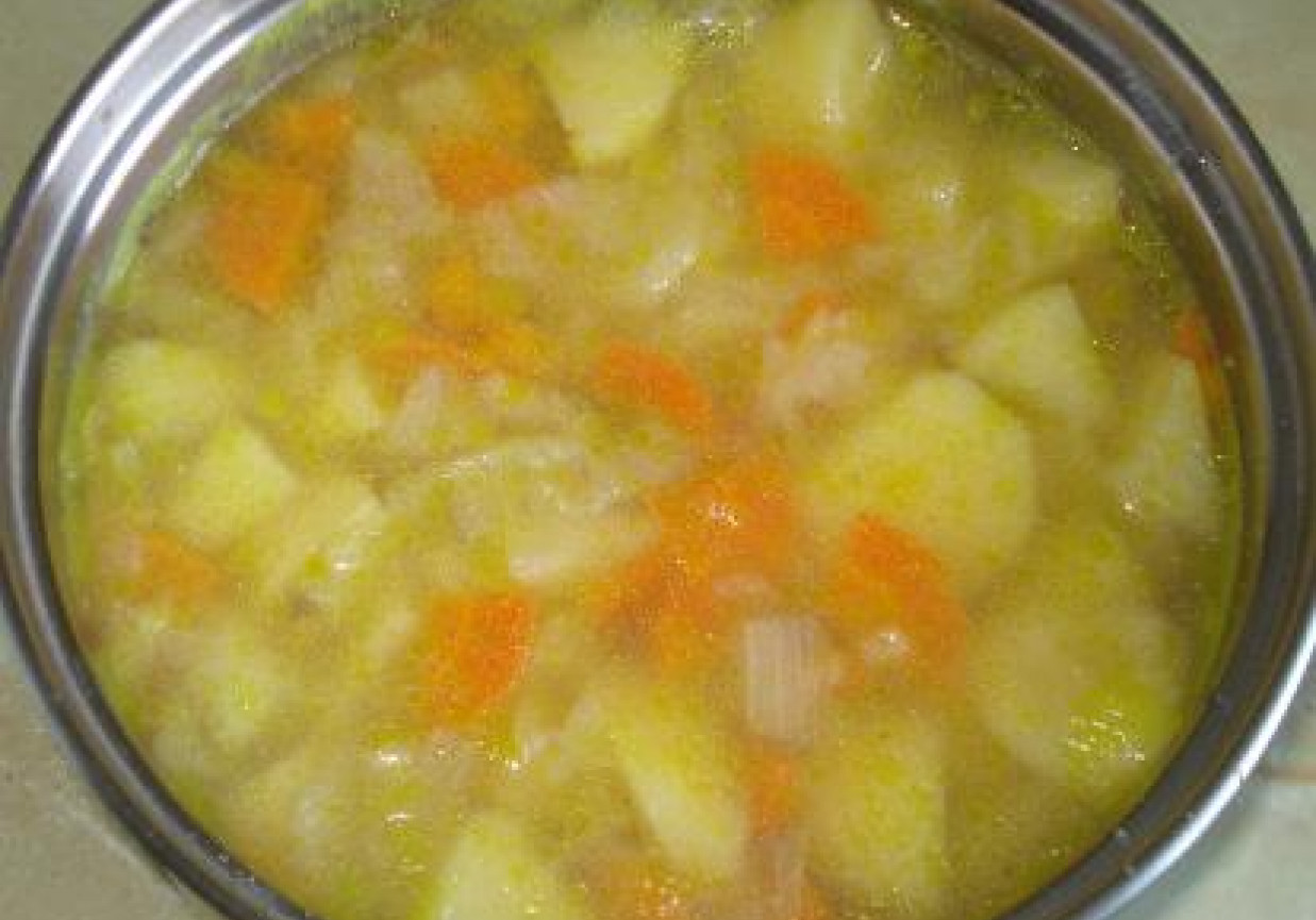 Zupa z kapustą pekińską i ziemniakami foto