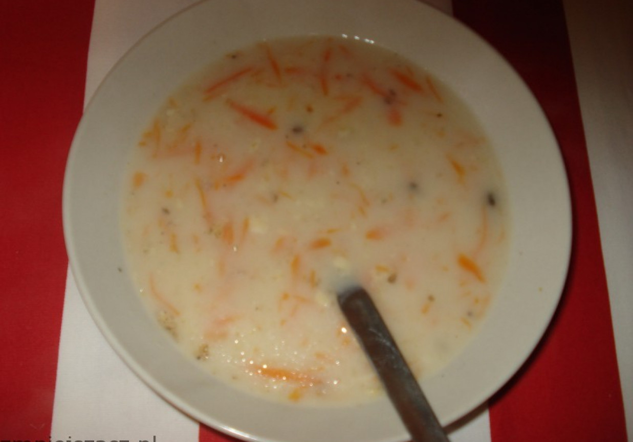 Zupa z kaszą na gołebiu foto