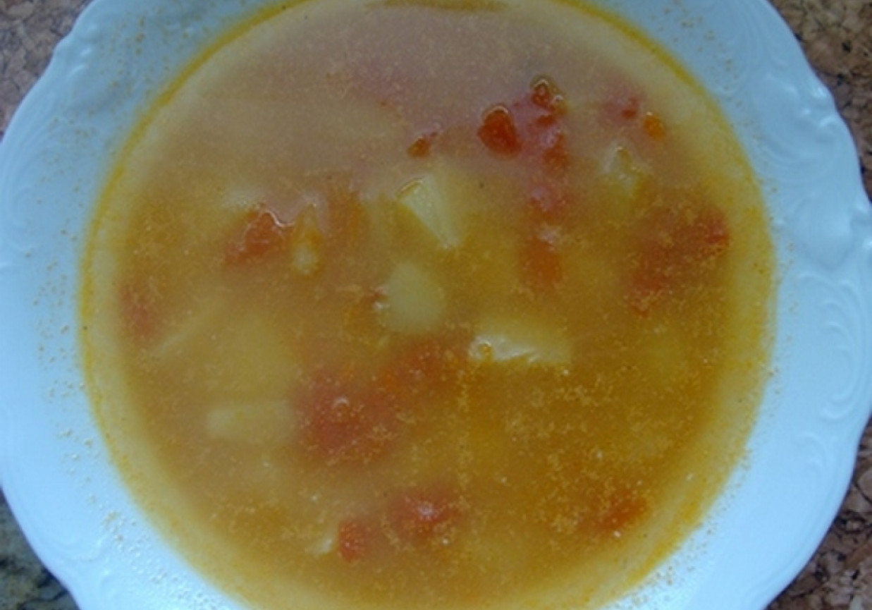 Zupa z kawałkami pomidorów foto