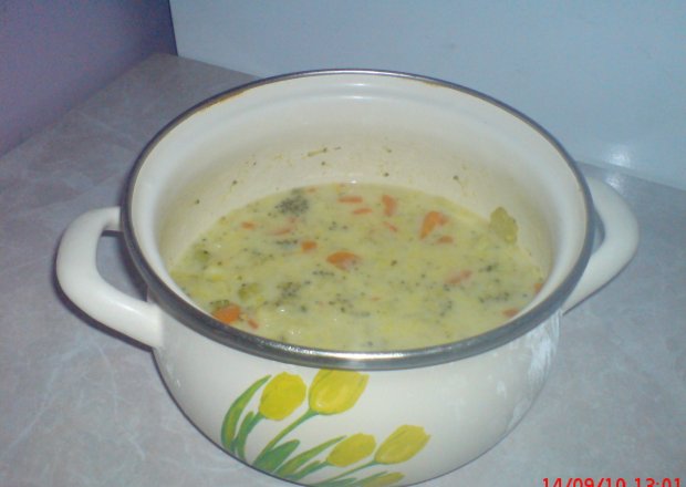 Fotografia przedstawiająca zupa z młodych lisci pokrzywy z ryżem