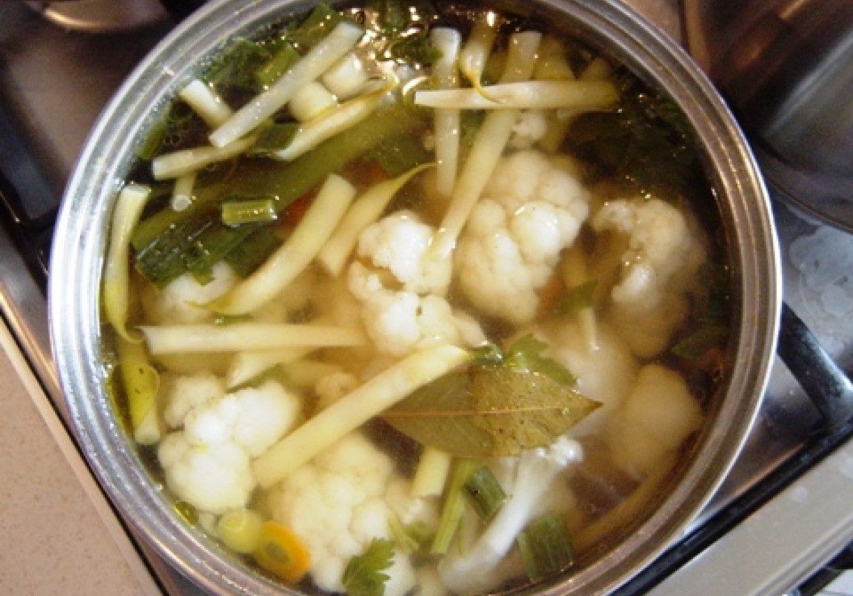 Zupa z młodych warzyw foto