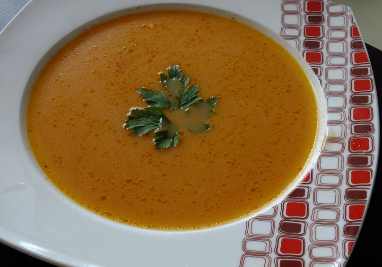 Zupa z pomidorów z cebulką i czosnkiem foto