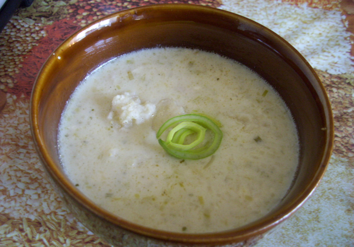 Zupa z pora z kluseczkami jaglanymi foto