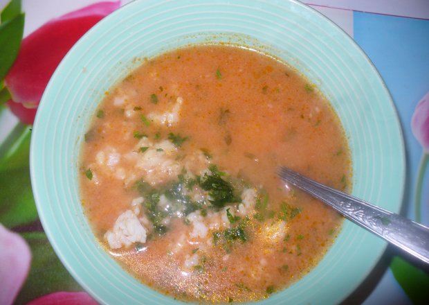 Fotografia przedstawiająca Zupa z ryżem brązowym