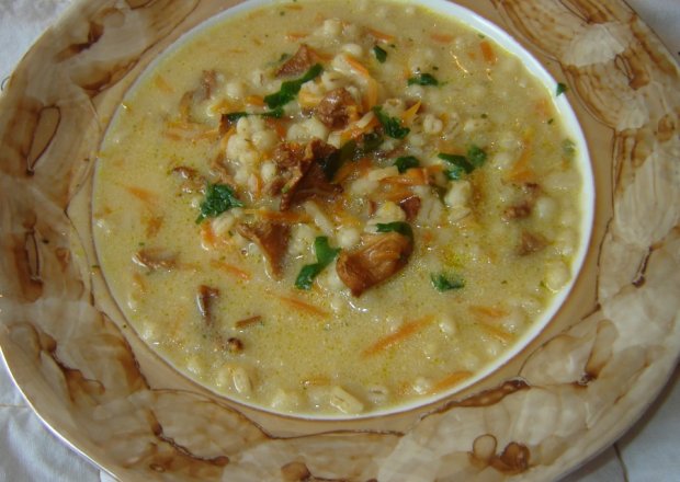 Fotografia przedstawiająca Zupa z suszonych kurek