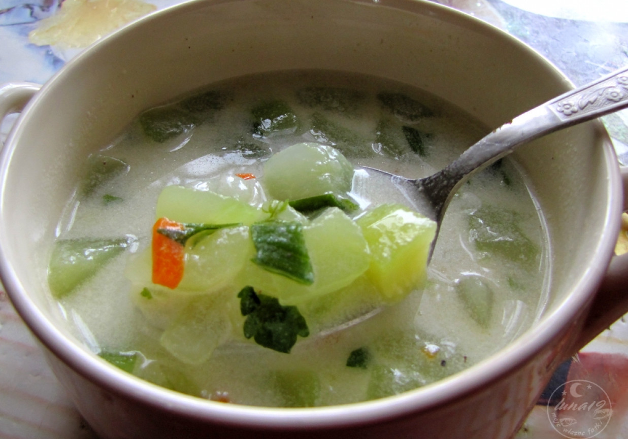 Zupa z zielonych ogórków foto