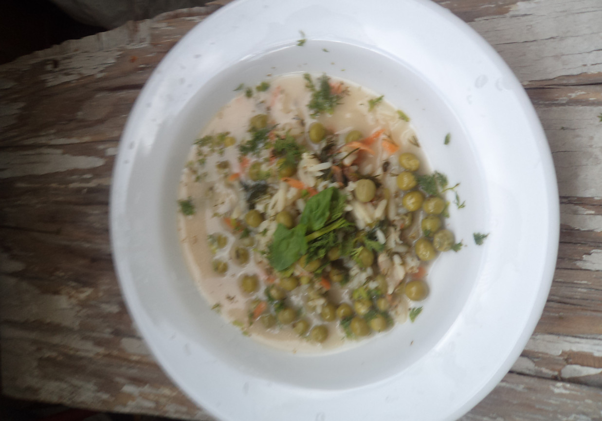 Zupa z zielonymi warzywami: groszkiem, szpinakiem i koperkiem :) foto