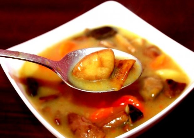 Fotografia przedstawiająca Zupa ze świeżych podgrzybków