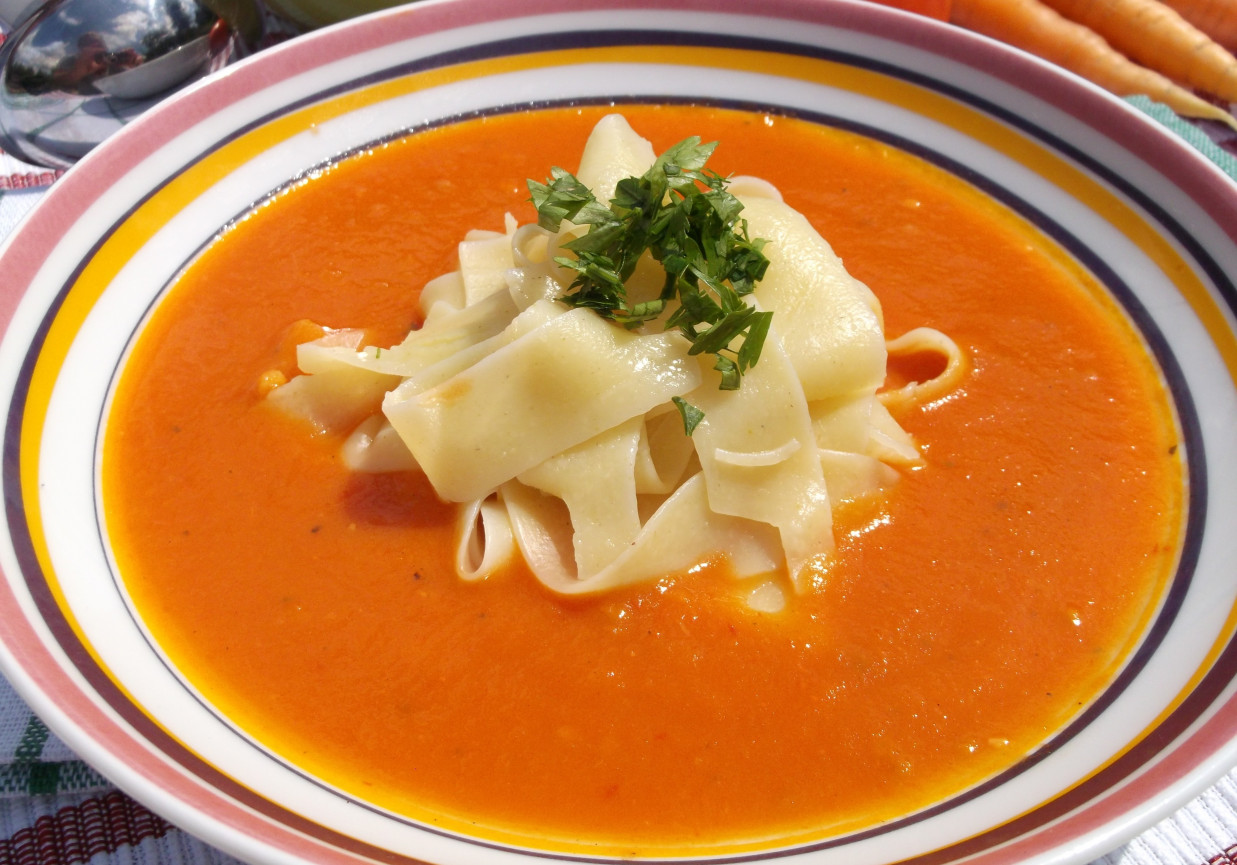 Zupa ze świeżych pomidorów. foto