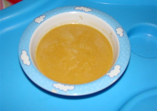 Fotografia przedstawiająca zupka marchwiowa dla maluszka