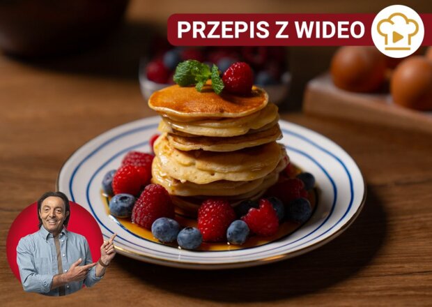 Fotografia przedstawiająca Proste pancakes, które wychodzą puszyste